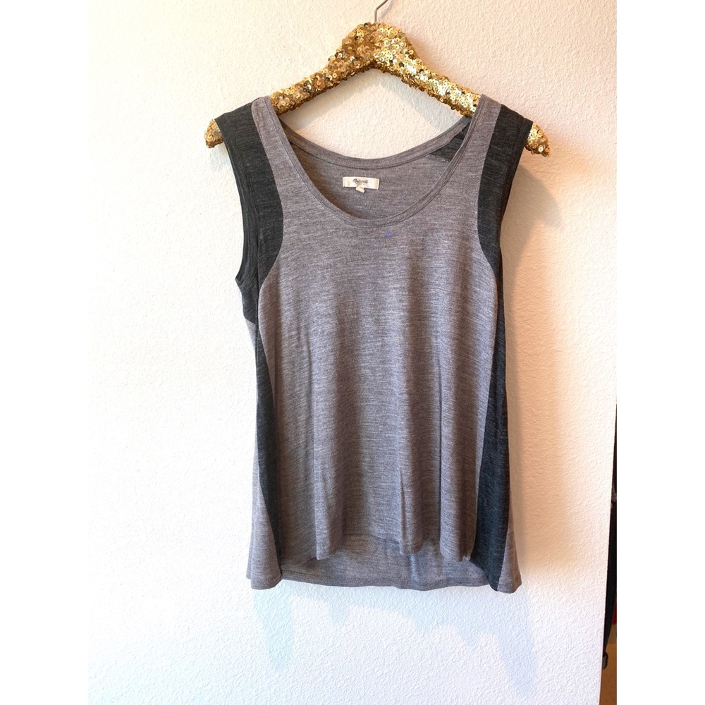 Madewell Tee Tank Black & Gray swoop neck